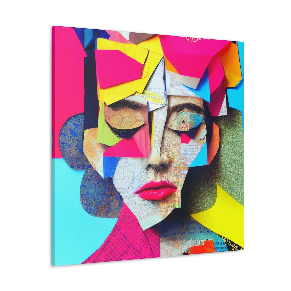 Abstract Portrait Fine Art Print Modern Canvas Wall Pop Decor