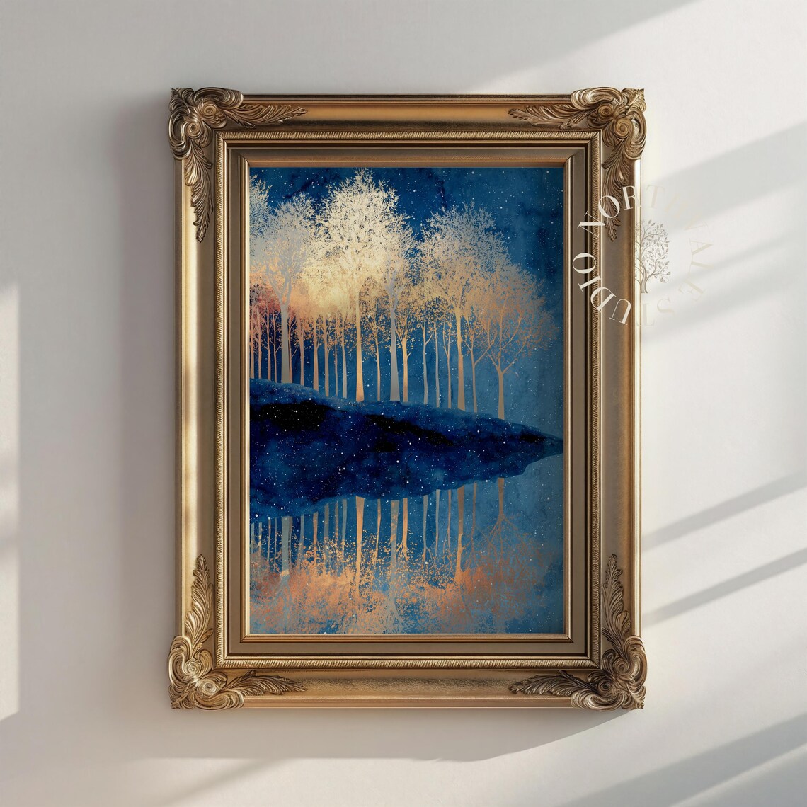 Moody Winter Forest, Minimalist Nature Scene Art Print