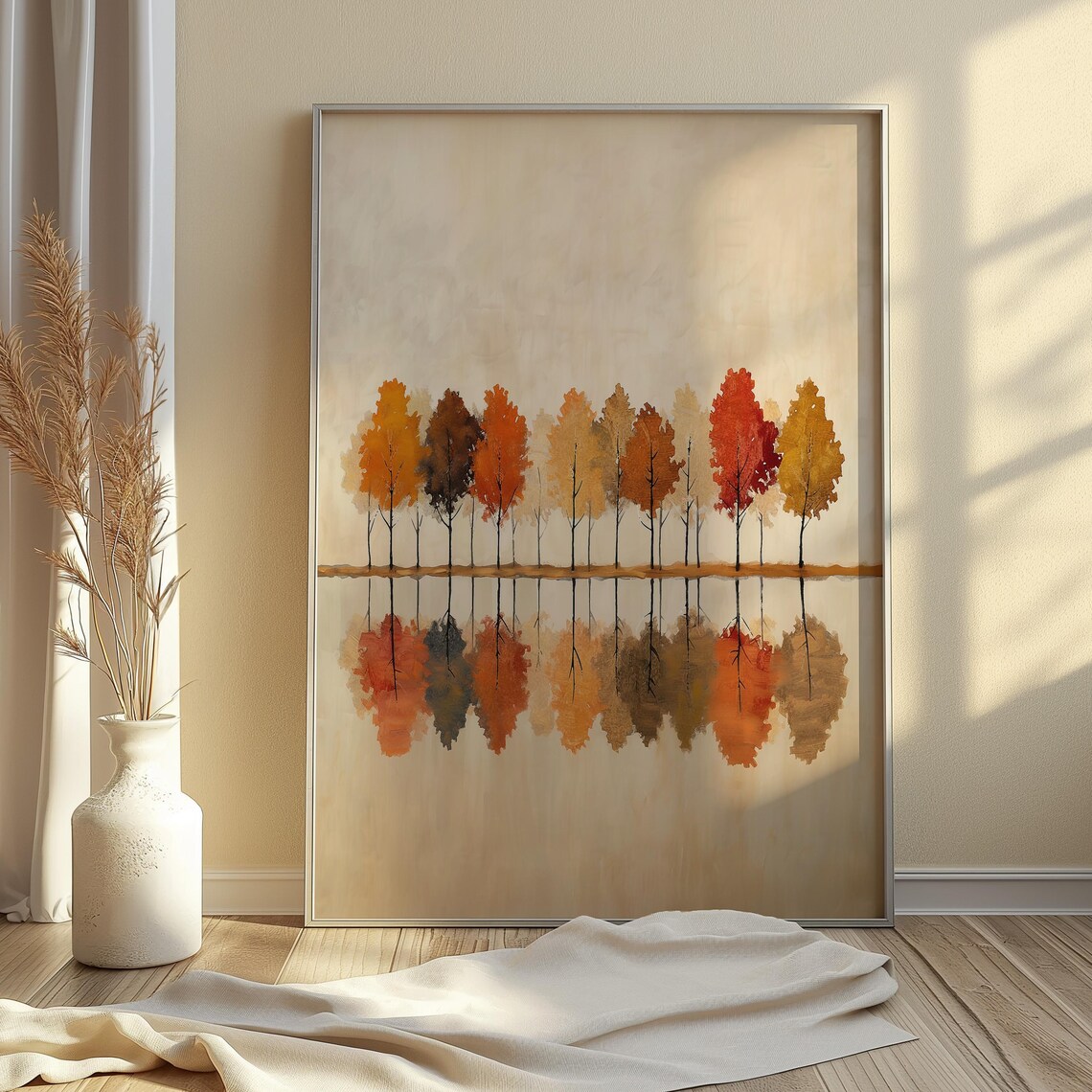 Muted Autumn Trees Fall Foliage Art Print