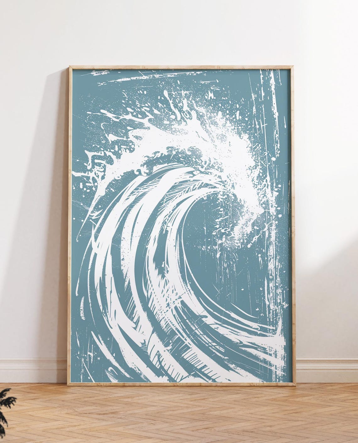 Crashing Ocean Wave White On Turquoise Coastal Surf Beach Art Poster