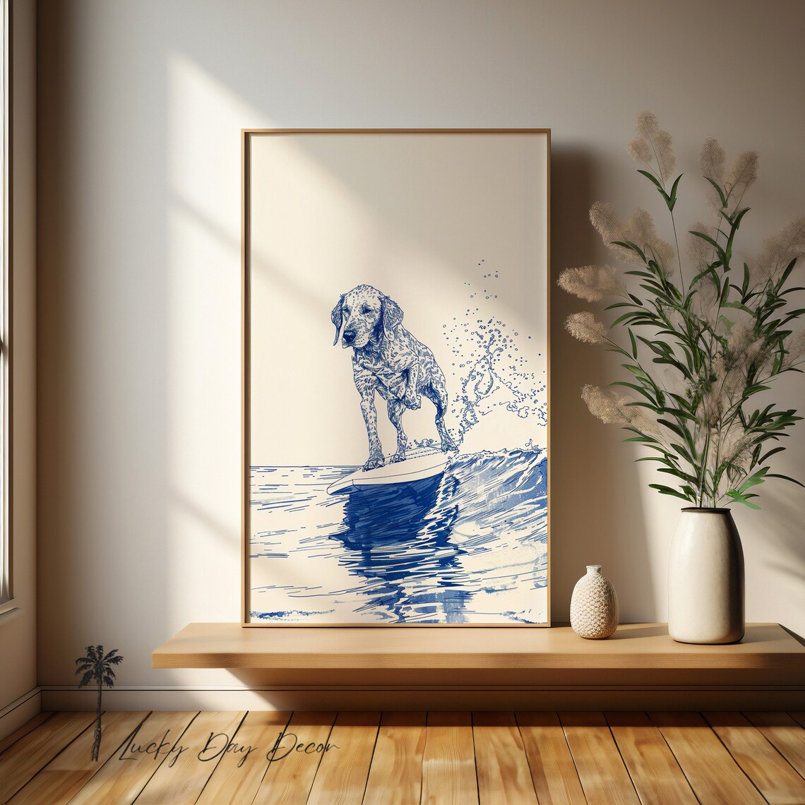 Dog Days On The Coastal Water, Beach Life Art Print