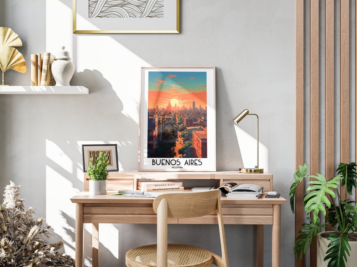 Buenos Aires Sunset City Skyline Argentina Capital Travel Poster - Image 3