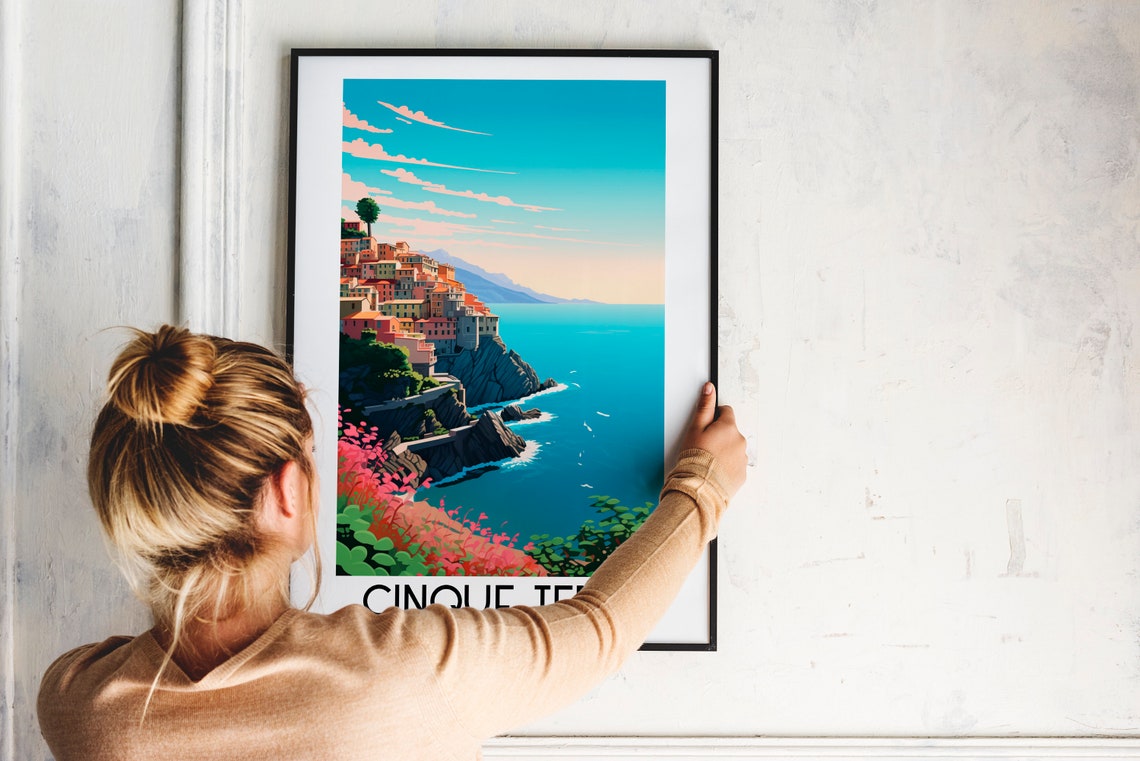 Cinque Terre Colorful Cliffside Village Italy Coast Travel Poster - Image 2