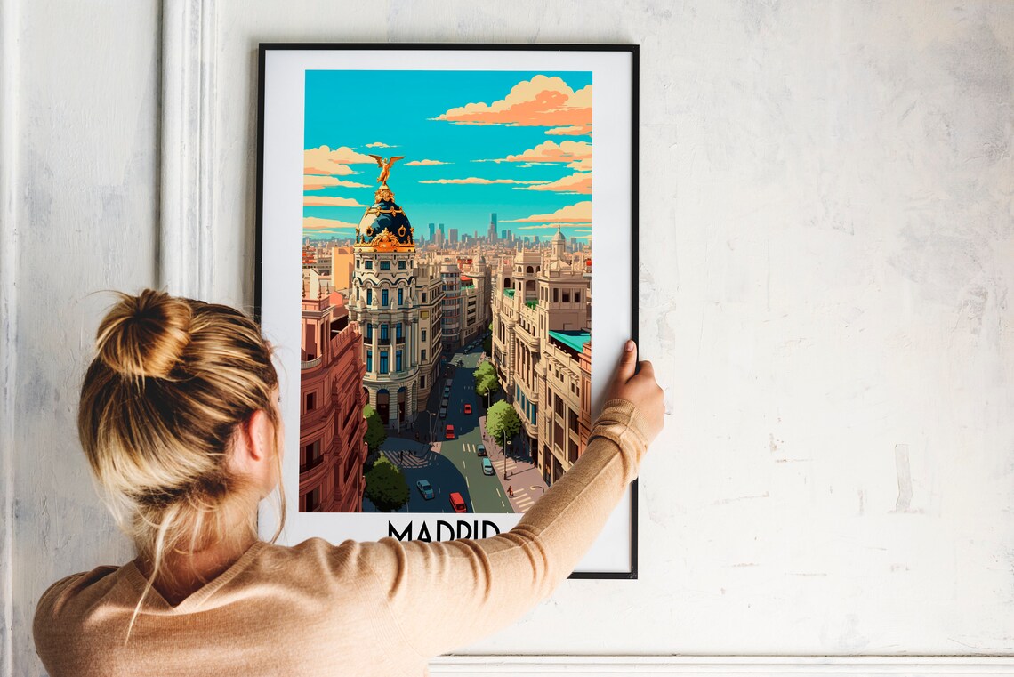 Madrid Travel Poster, Spain Gran Via Wall Art - Image 2
