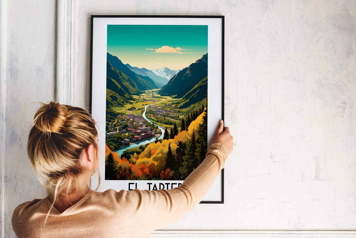 El Tarter Andorra Pyrenees Valley Village River Autumn Travel Poster - Image 2