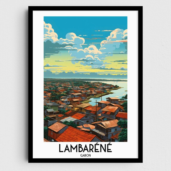 Lambarn Travel Wall Art Gabon Painting Gifts Africa Home Decor Prints Posters Handmade Art Gabonese