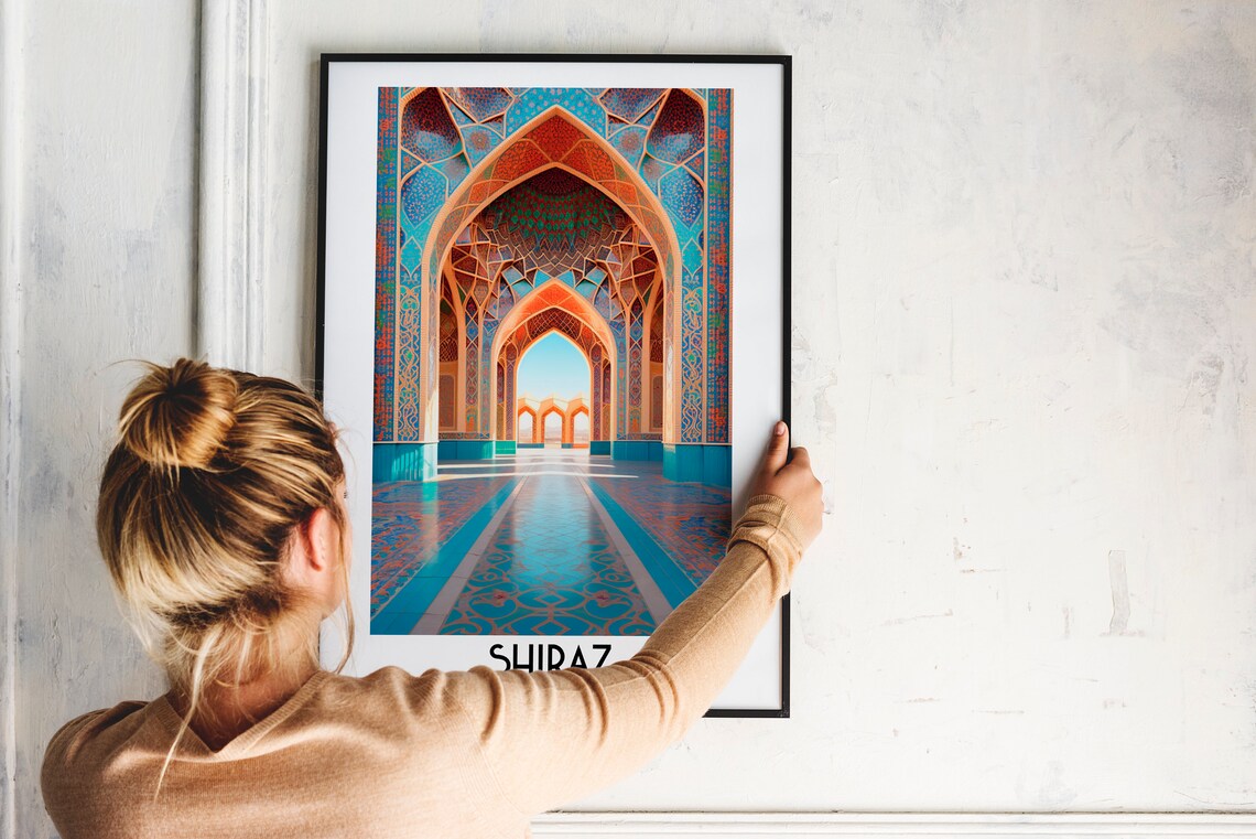 Shiraz Travel Poster, Iran Painting for Home Decor - Image 2