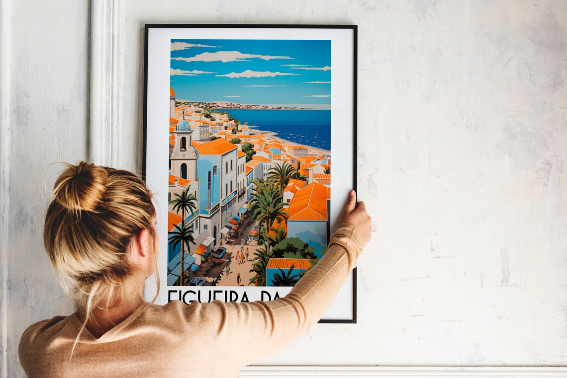 Figueira da Foz Portugal Coastal Town Beach Palms Travel Poster - Image 2