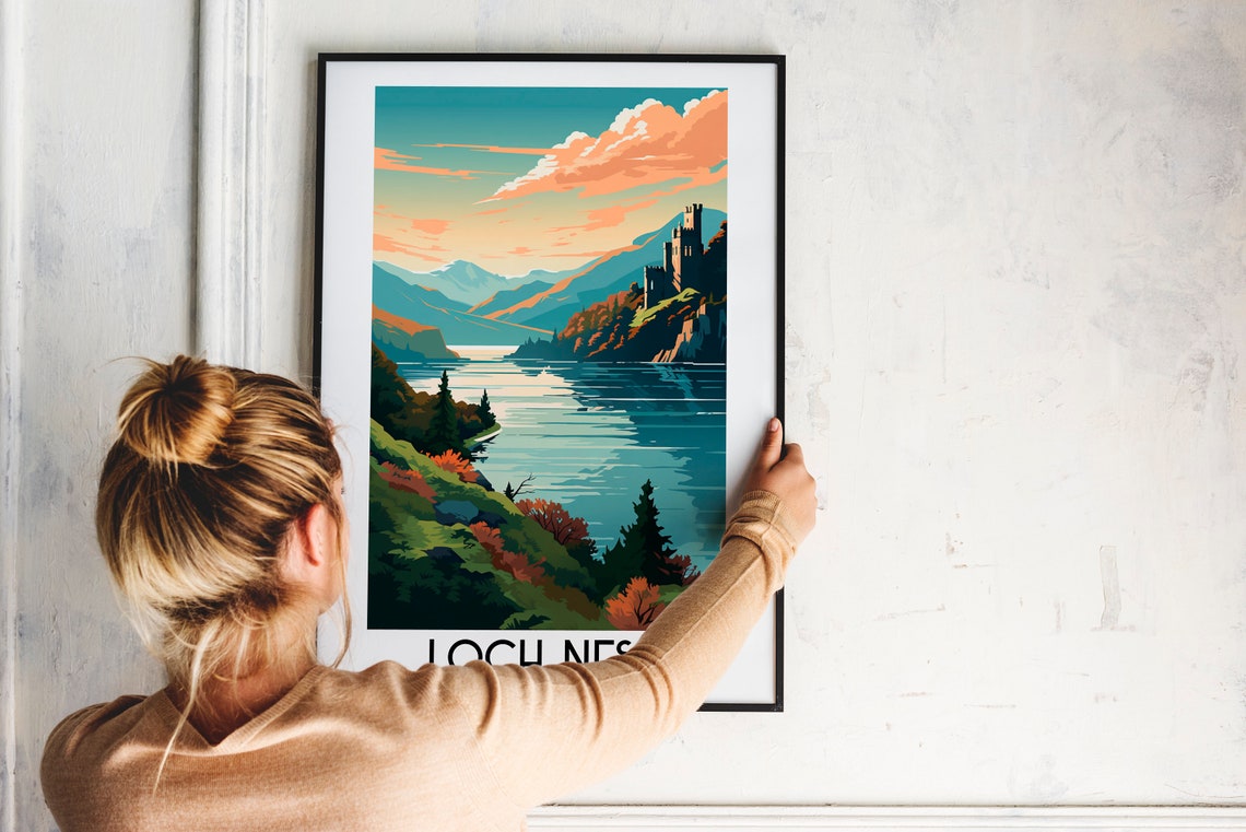Loch Ness Scotland Castle Ruins Lakeside Vintage Travel Poster - Image 2