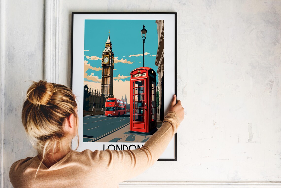 London Travel Poster, England Home Decor Print - Image 2