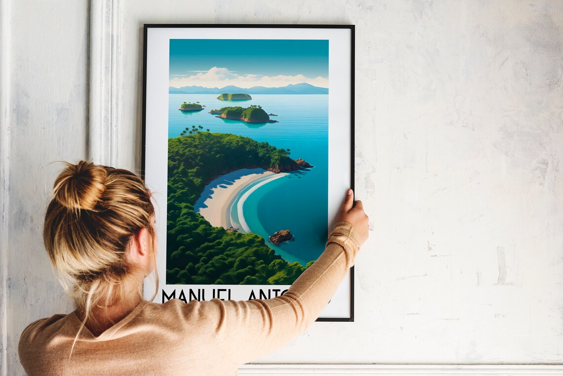 Manuel Antonio National Park Costa Rica Poster Tropical Beach Coast Art - Image 2