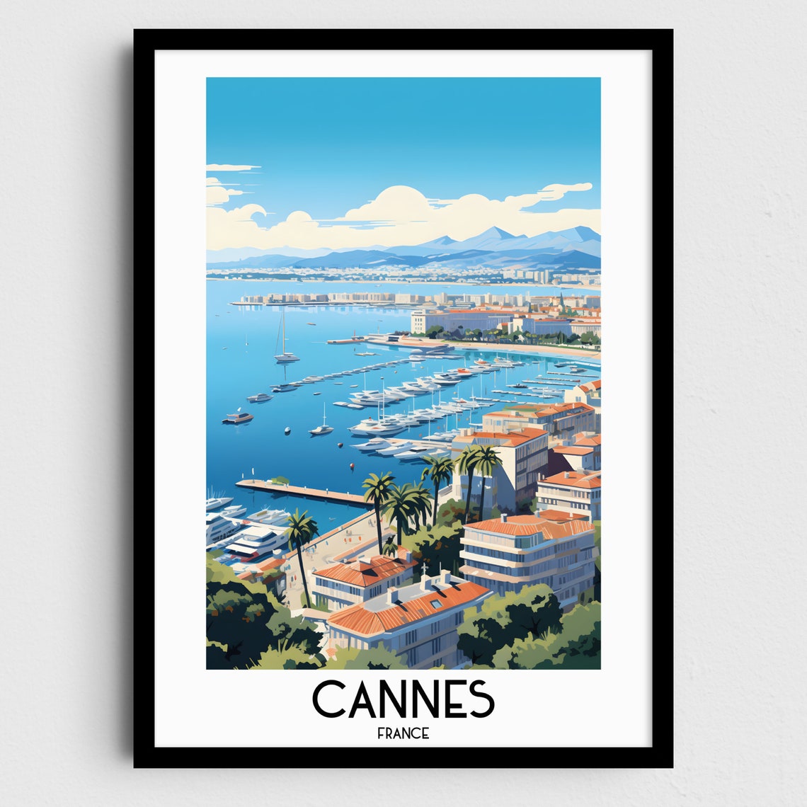 Cannes Travel Wall Art France Painting Gifts Europe Home Decor Prints Posters Handmade Art French