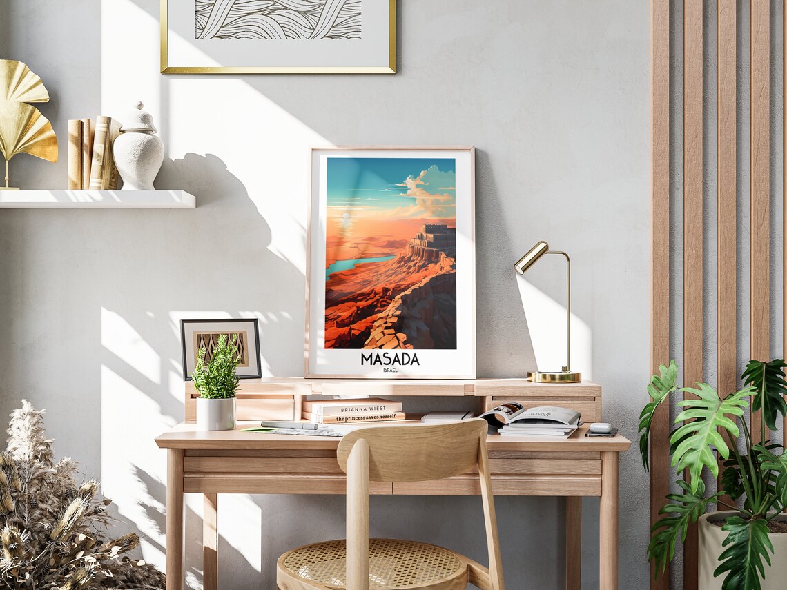 Masada Travel Poster, Judaean Desert Israel - Image 3