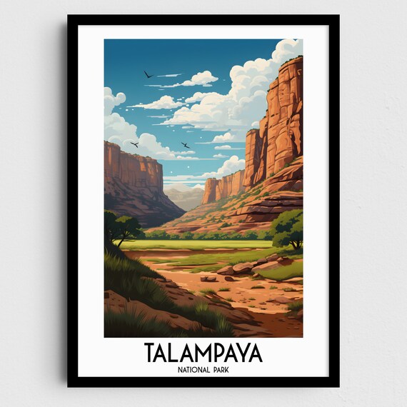Talampaya National Park Red Sandstone Cliffs Desert Scenic Poster