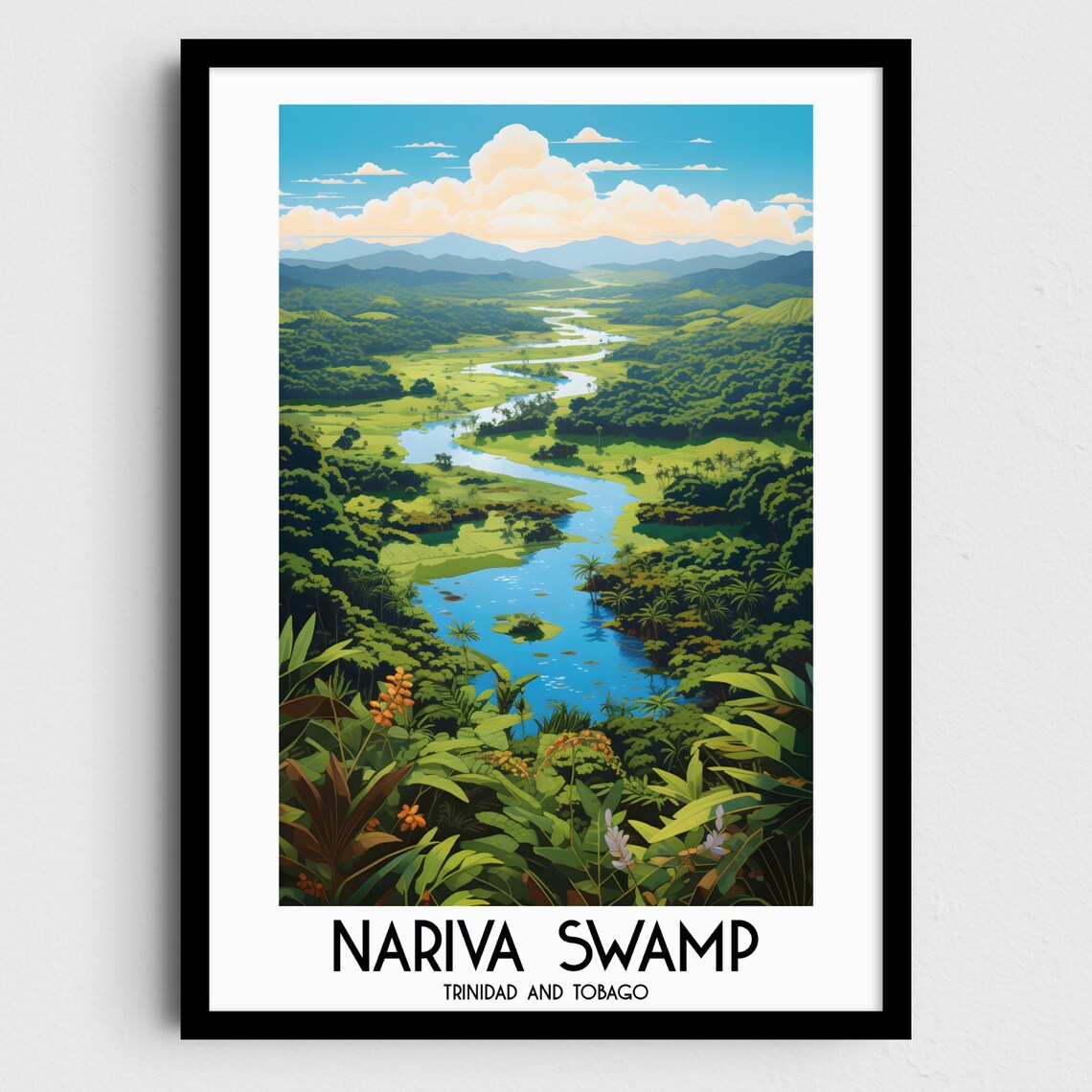 Nariva Swamp Trinidad Tobago Wetland Rainforest River Travel Poster