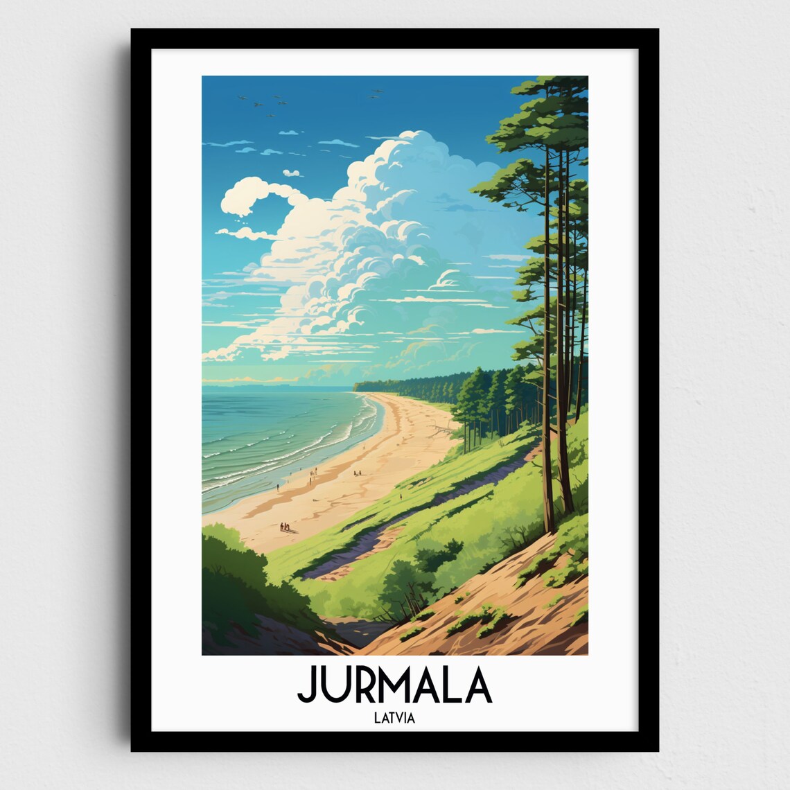 Jurmala Travel Poster, Latvia Europe Home Decor