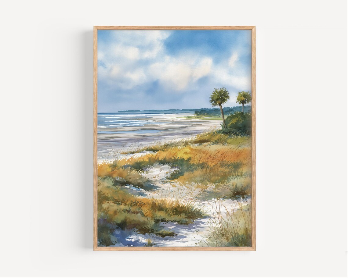 Kiawah Island Watercolor Painting Wall Art Print