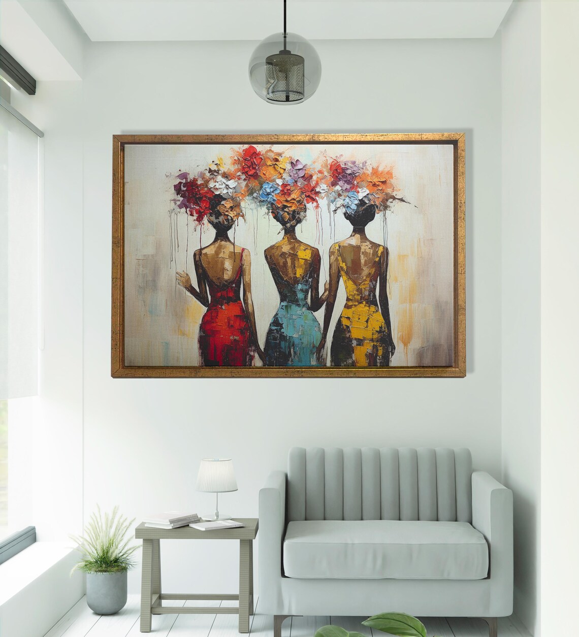 Abstract Women With Colored Heads, Modern Portrait - Image 3