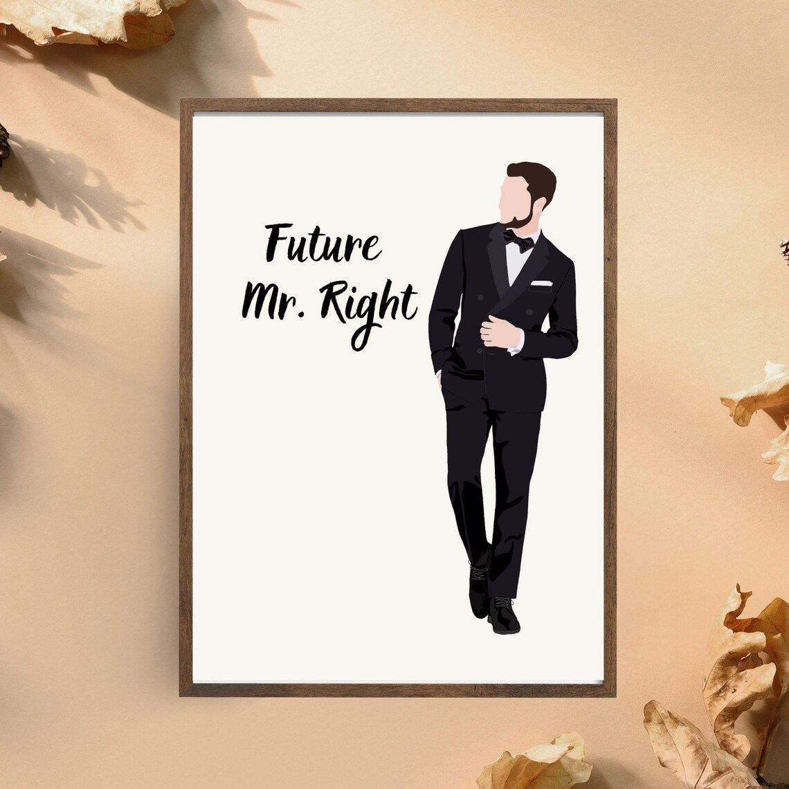 Future Mr Right Minimalist Art Print, Groom Illustration - Image 2