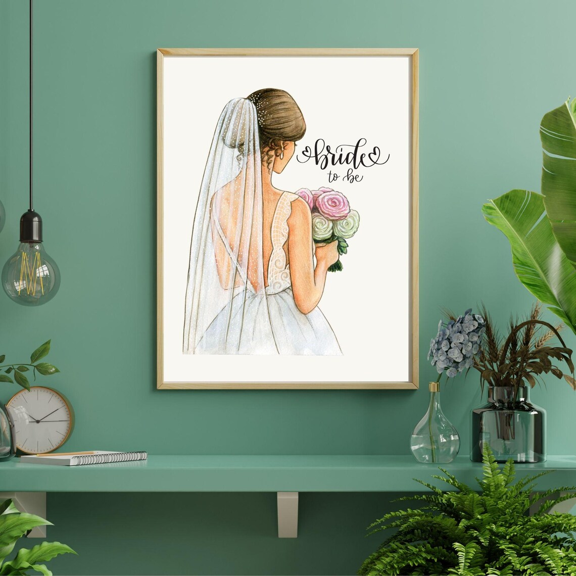 Bride To Be Elegant Illustration Art Print - Image 4