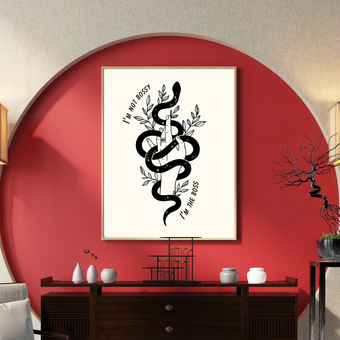 I'm Not Bossy I'm The Boss Snake Hand Bold Feminine Power Quote Poster - Image 5