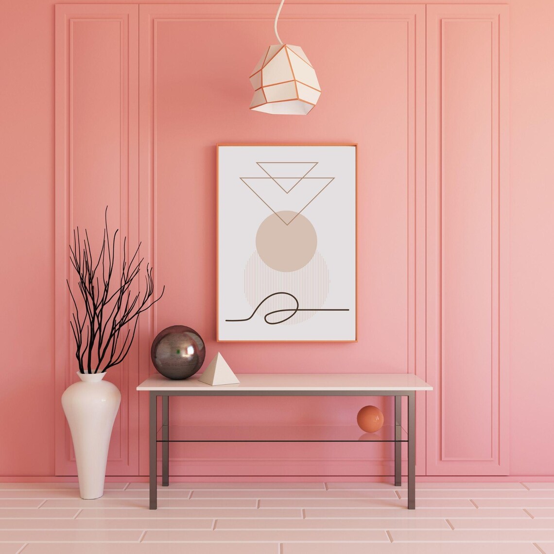 Boho Minimalist Abstract Shapes Wall Art Print - Image 6