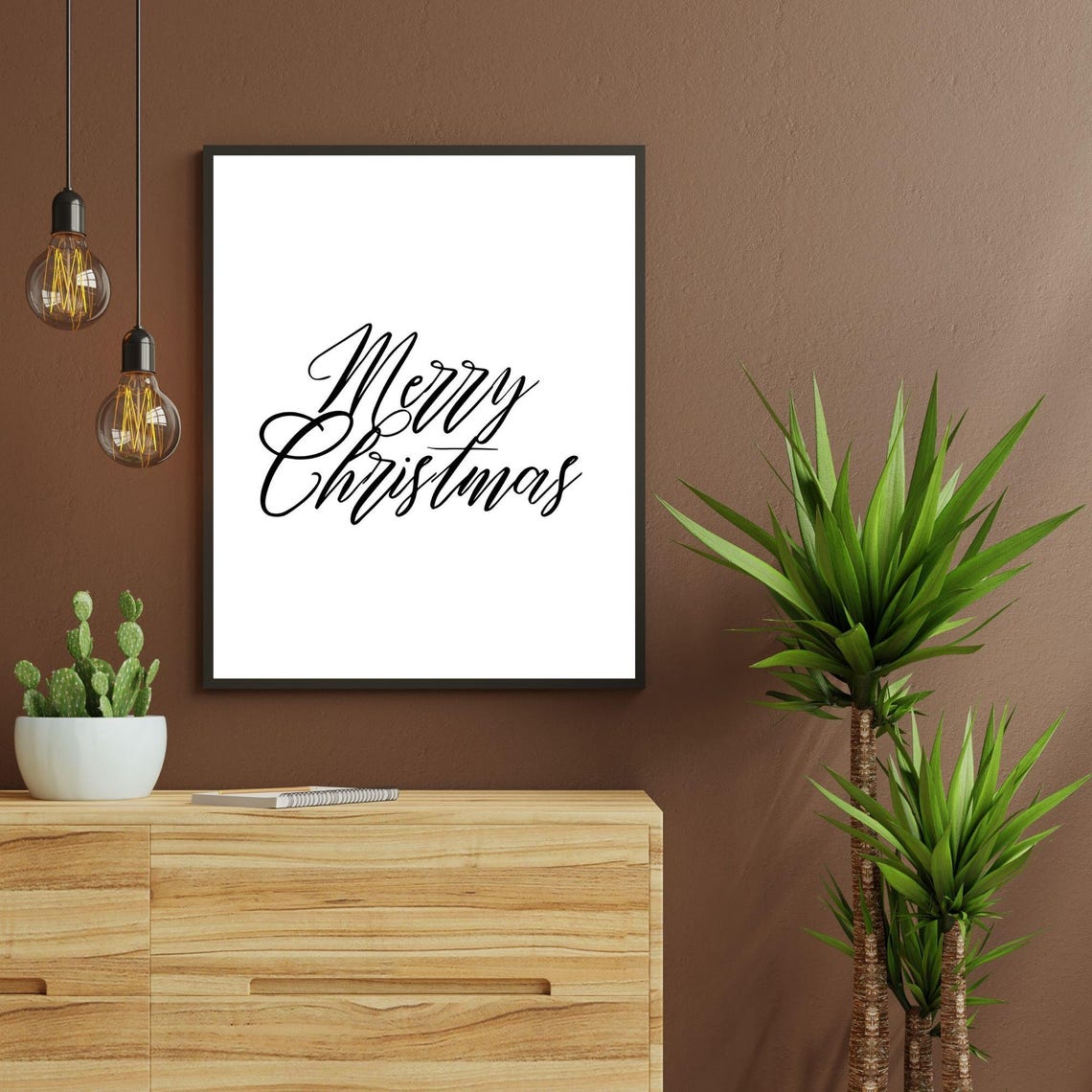Merry Christmas Elegant Script Minimalist Holiday Decor Poster - Image 4
