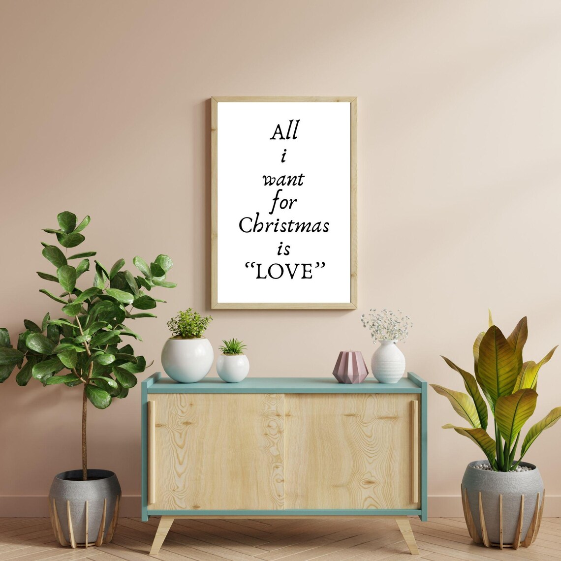 All I Want For Christmas Is Love Minimalist Script Holiday Poster - Image 3