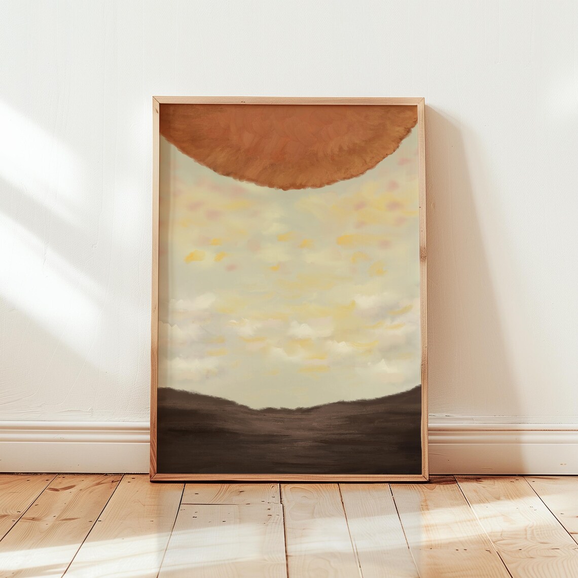 Minimalist Sunset Art Print Warm Abstract Landscape