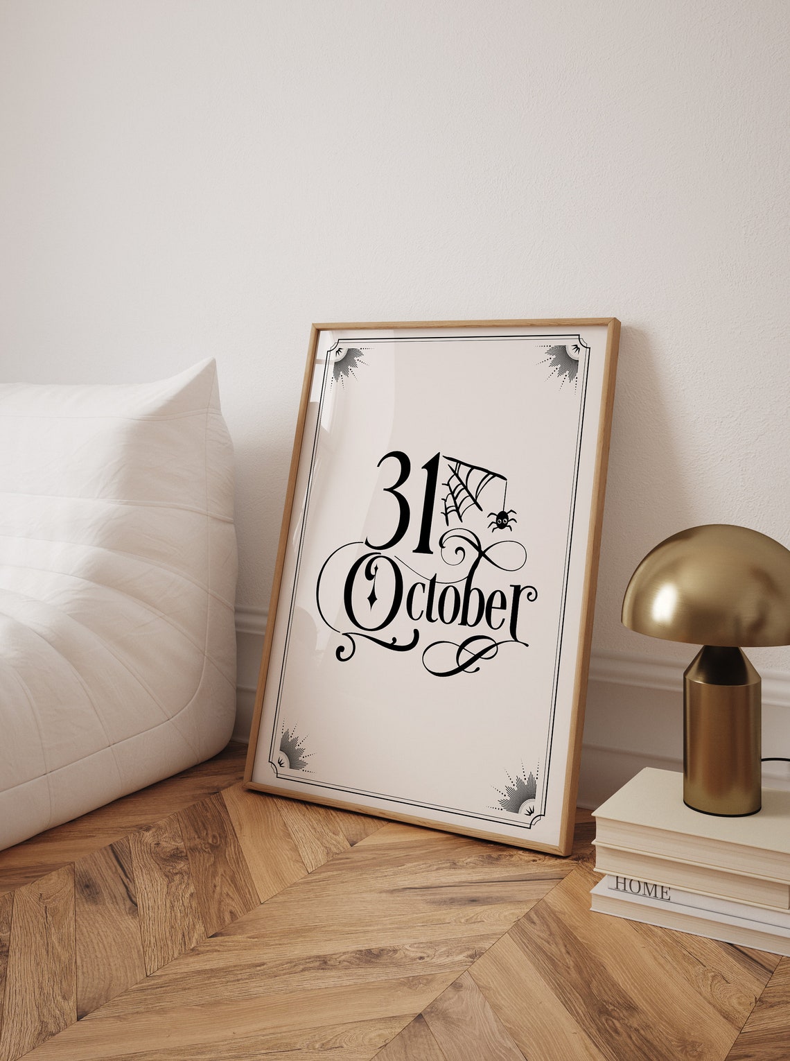 31 October Spider Web Gothic Typography Halloween Decor Poster - Image 2