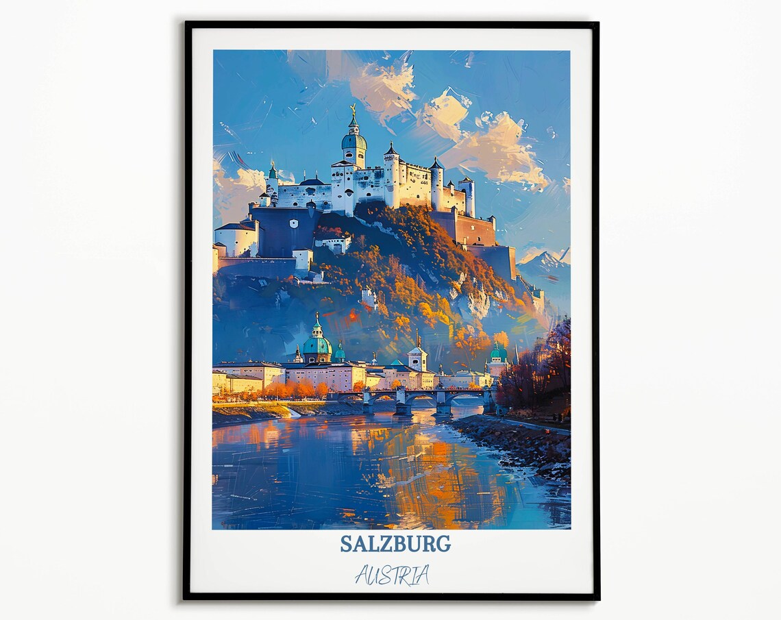 Salzburg Hohensalzburg Fortress Over the Salzach River Poster
