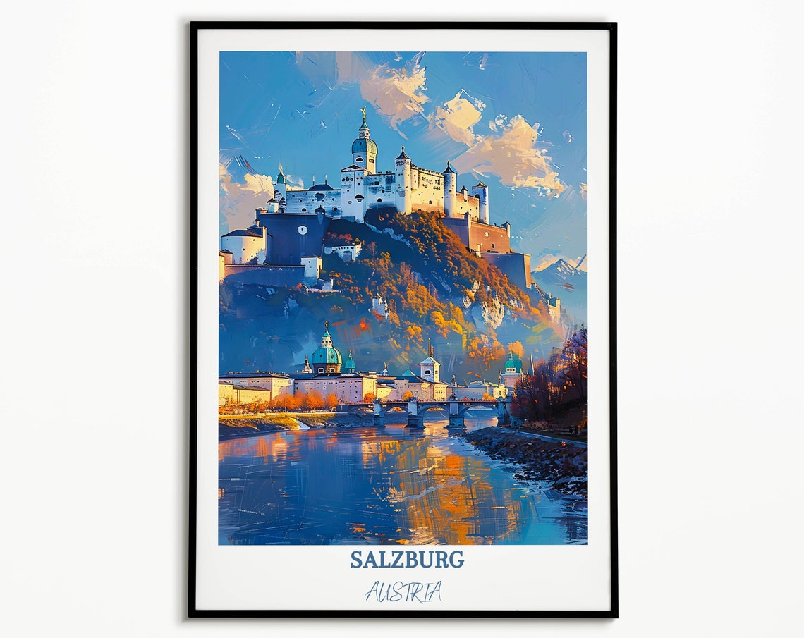Salzburg Print Salzburg Home Dcor Hohensalzburg Fortress Salzburg Wall Art For Travel Enthusiast Salzburg Austria Poster