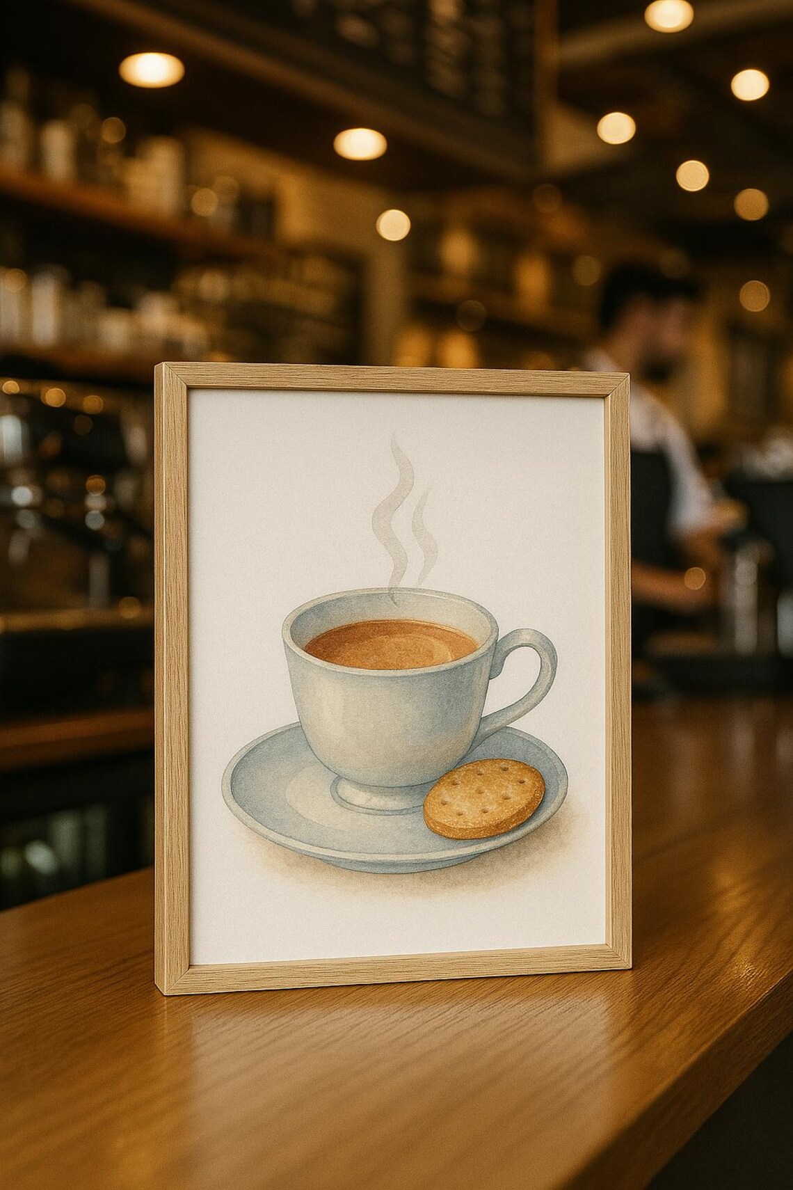 Watercolour Tea Biscuit, Cozy Kitchen Decor - Image 4