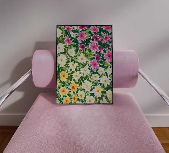Colorful Ditsy Floral Wall Art Abstract Painting
