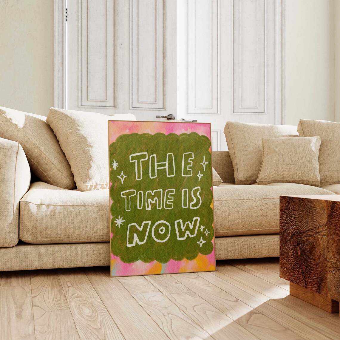 The Time Is Now Motivational Typography Art Print