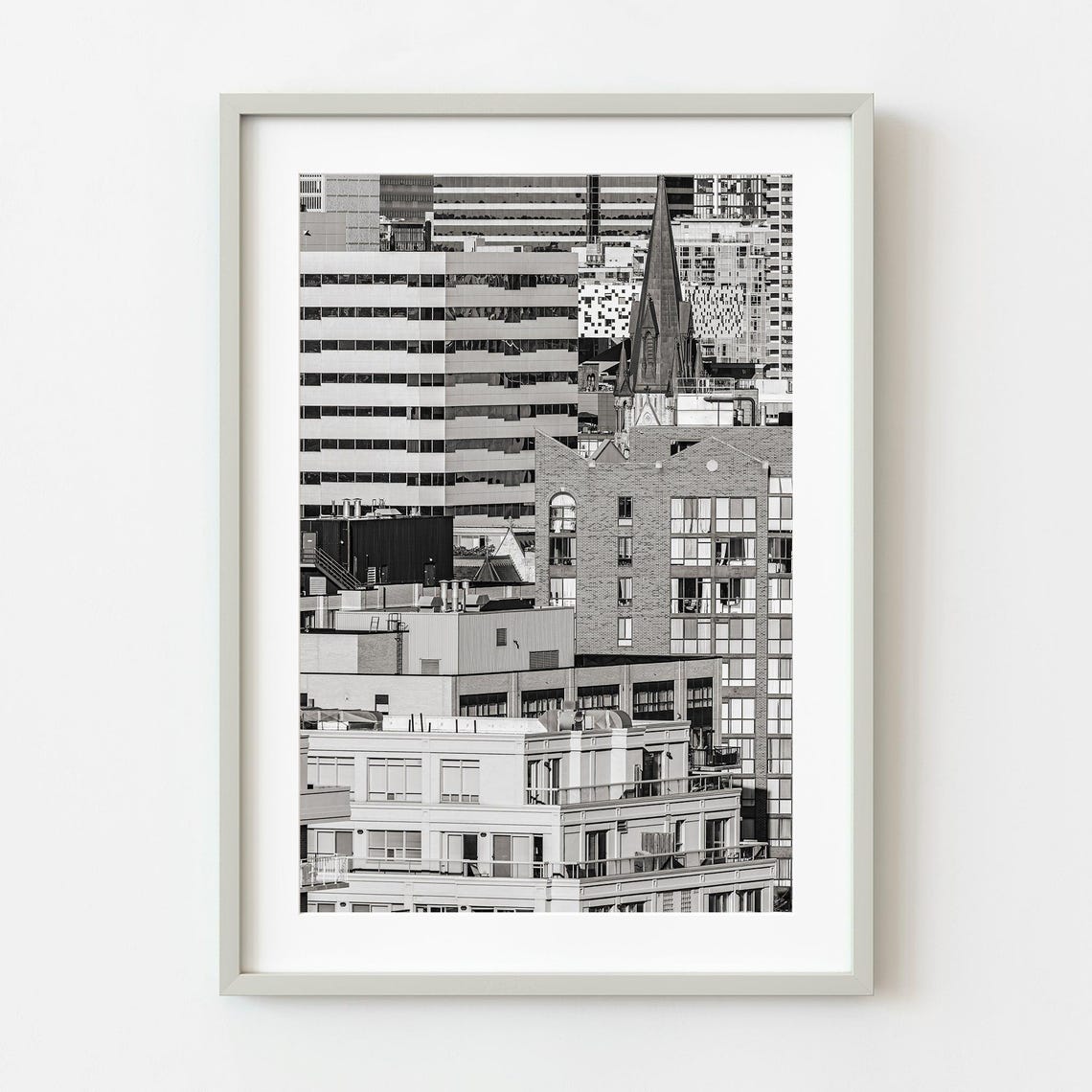 Toronto Downtown Skyline Buildings Black and White City Poster