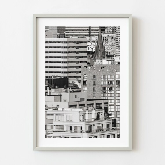 Toronto Downtown Skyline Buildings Black and White City Poster