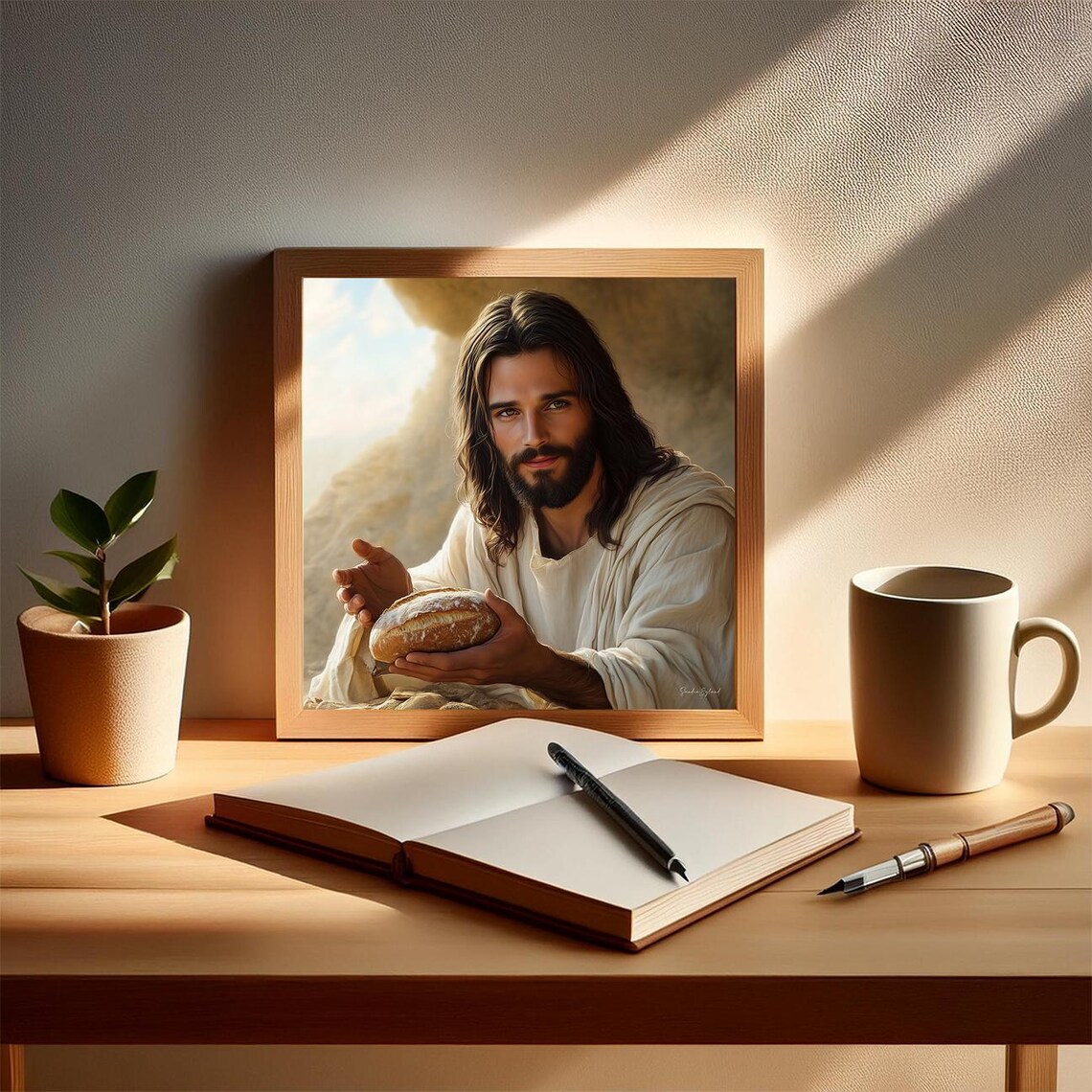 Jesus Bread Of Life Portrait, Christian Home Decor - Image 3