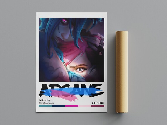 Arcane Jinx Vi Sisters Embrace Emotional Climax Scene Anime Poster