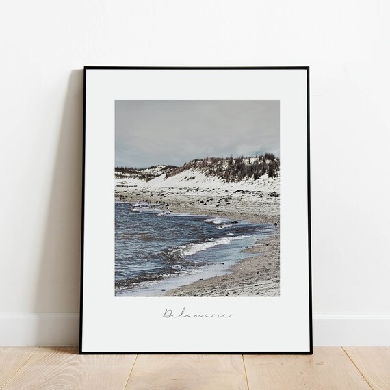 Scenic Delaware Beach Vintage Photography Coastal Landscape Poster