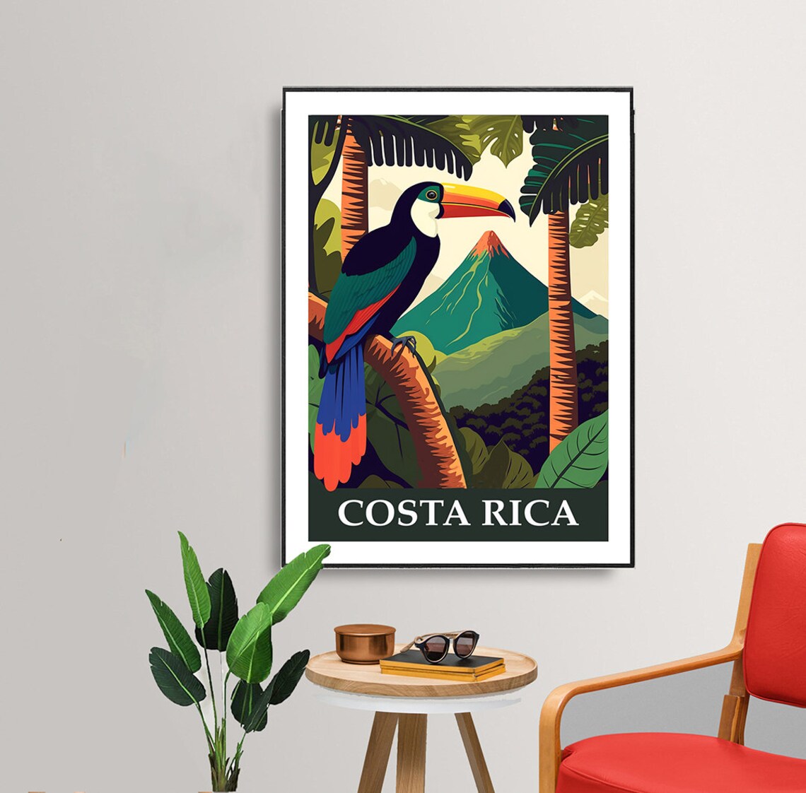 Costa Rica Island Travel Poster, Caribbean Island Print - Image 3