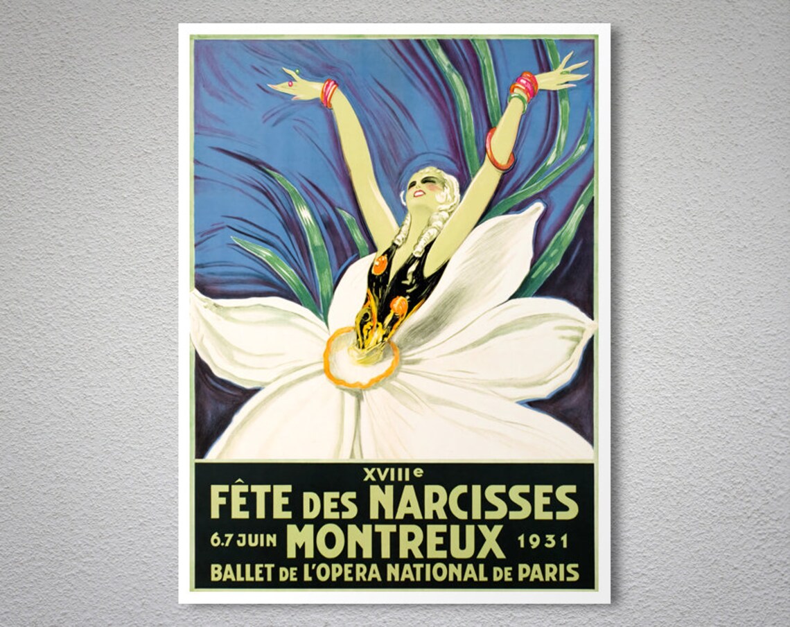 Fete Des Narcisses Montreux Suisse Vintage Travel Poster - Image 2