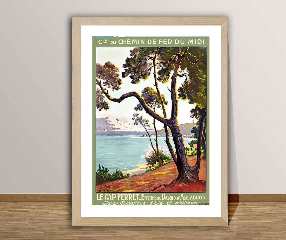 Le Cap Ferret Vintage Travel Poster, France