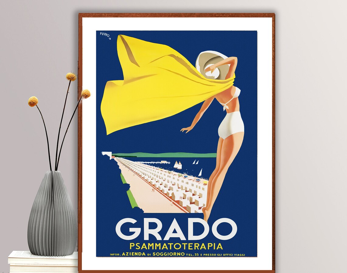 Grado Italy Vintage Travel Poster Art Print