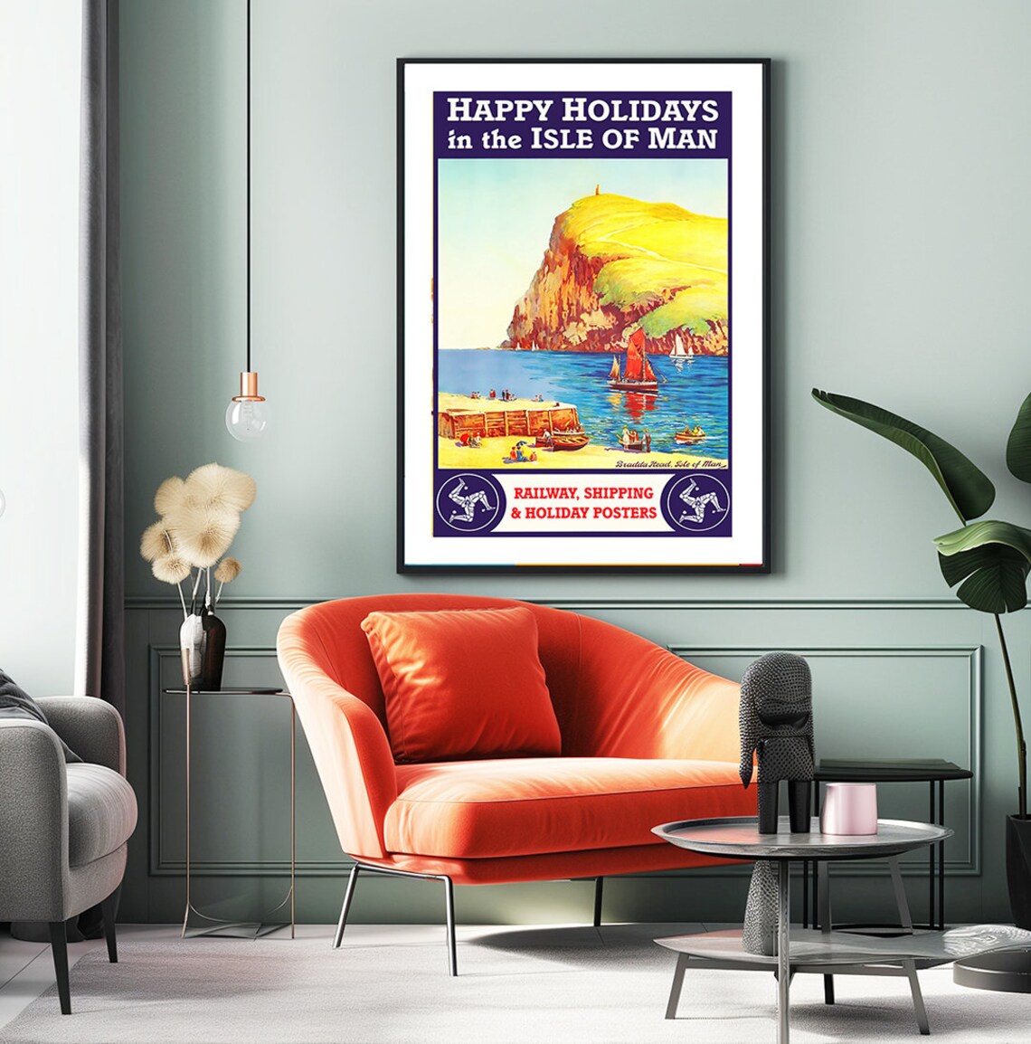 Isle of Man Vintage Travel Poster, Holiday Print - Image 2