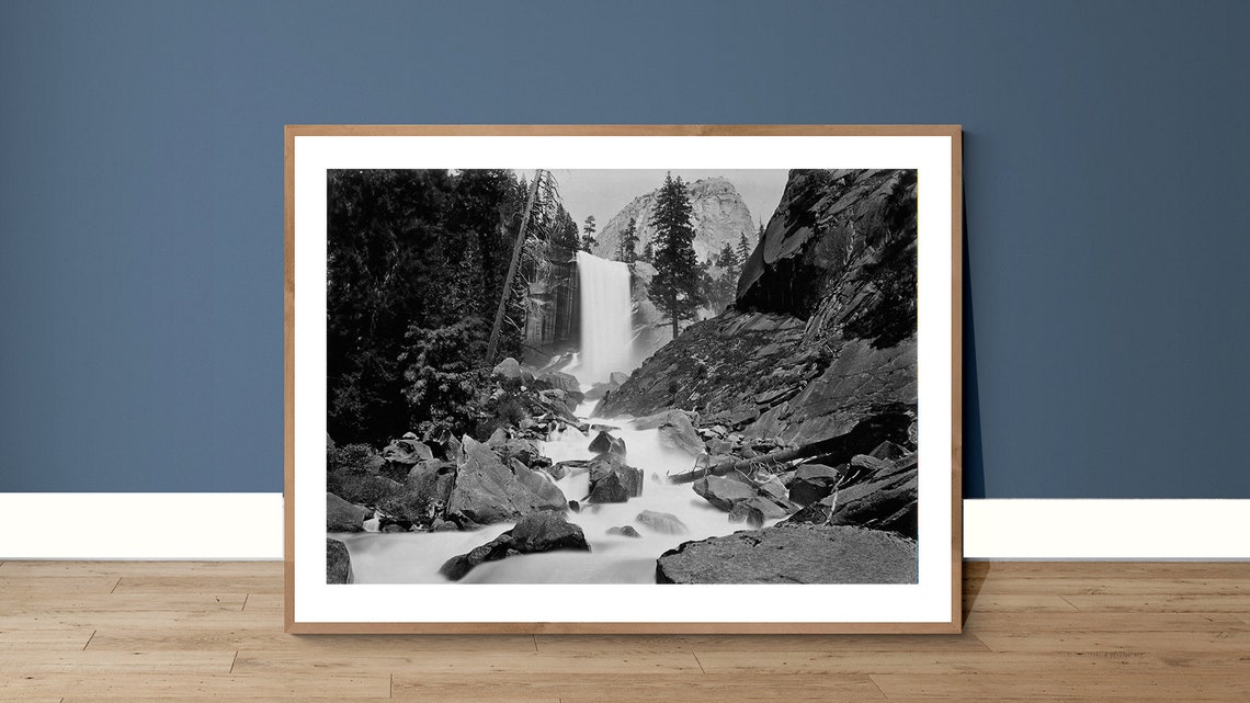 Vernal Fall Yosemite Valley Waterfall Photo by Carleton Watkins Poster