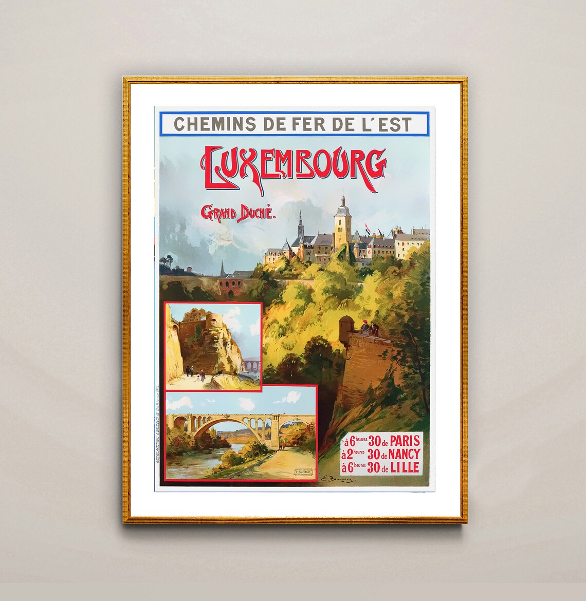 Luxembourg Grand Duche Vintage Travel Poster Print - Image 2
