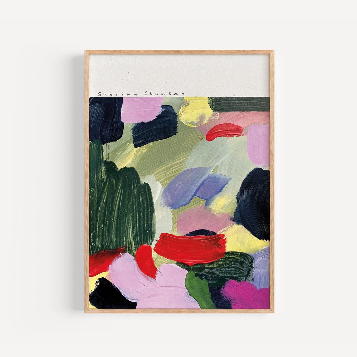 Sabrina Clausen Colorful Patchwork Abstract Brushstroke Poster