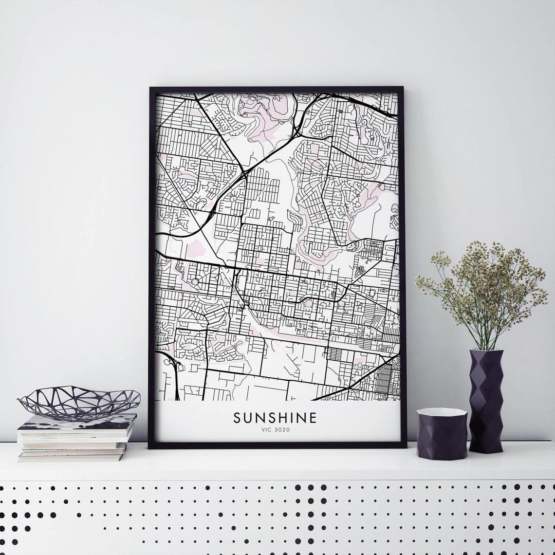 Sunshine Melbourne City Map Art Print