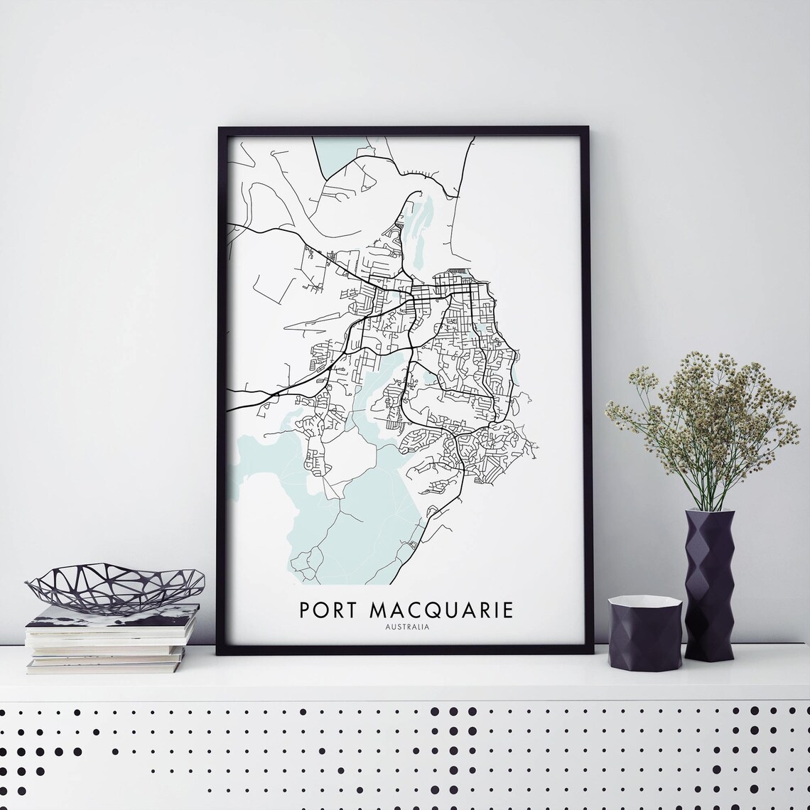 Port Macquarie Australia Minimalist City Map Line Art Travel Poster